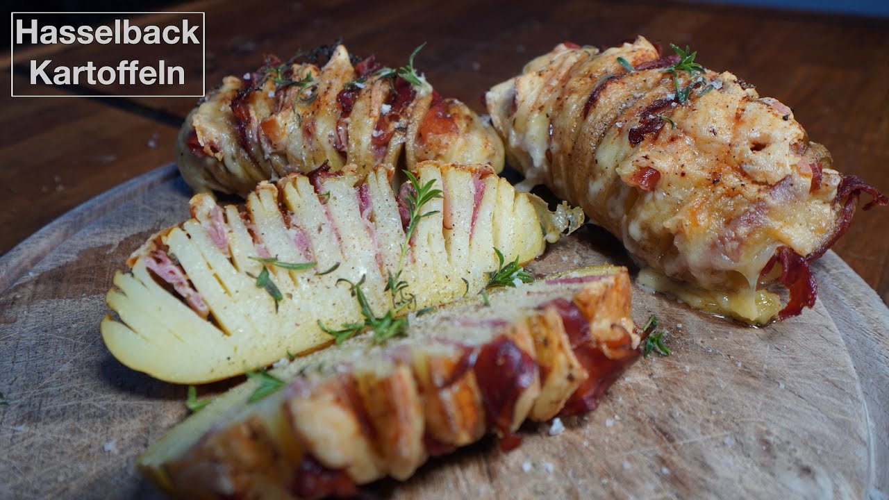 Hasselback Kartoffeln mit Raclette Käse und Schwarzwälder Schinken | So geht's