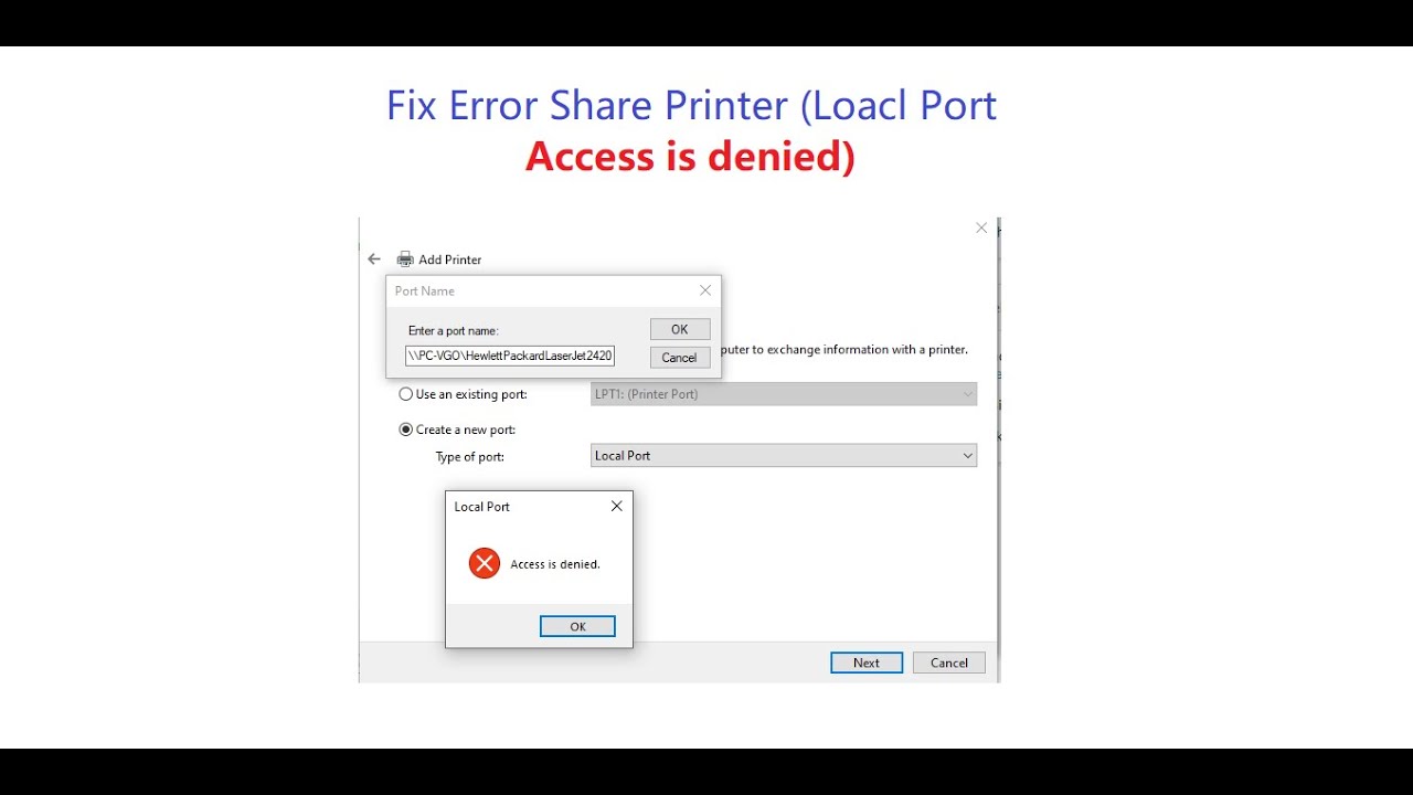 Fix error share printer 