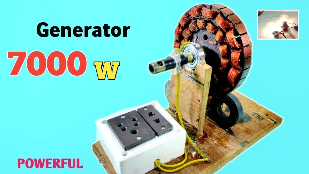 i make 7000W Powerful 220V electric Generator at home using strong magnet Copper coil
