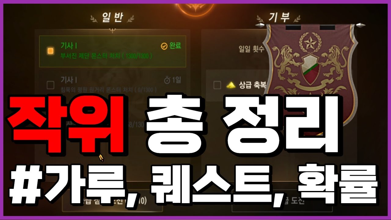 [리니지M] 작위 시스템 총 정리! 무소과금도 할 수 있는 작위퀘스트 꿀팁? (작위 퀘스트 첫 도전!)