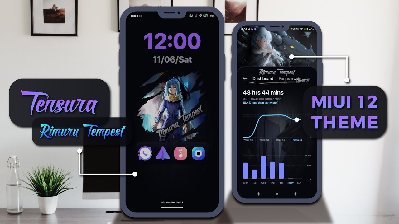 Top MIUI 12 Premium Tensura V12 Themes | Rimuru Tempest | Special PRO Features Themes MIUI 12 🔥