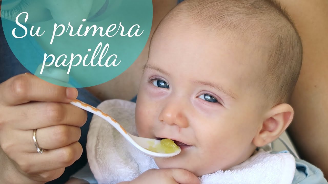 Nuestro bebé come papilla por primera vez | En casa con Pam y Fer