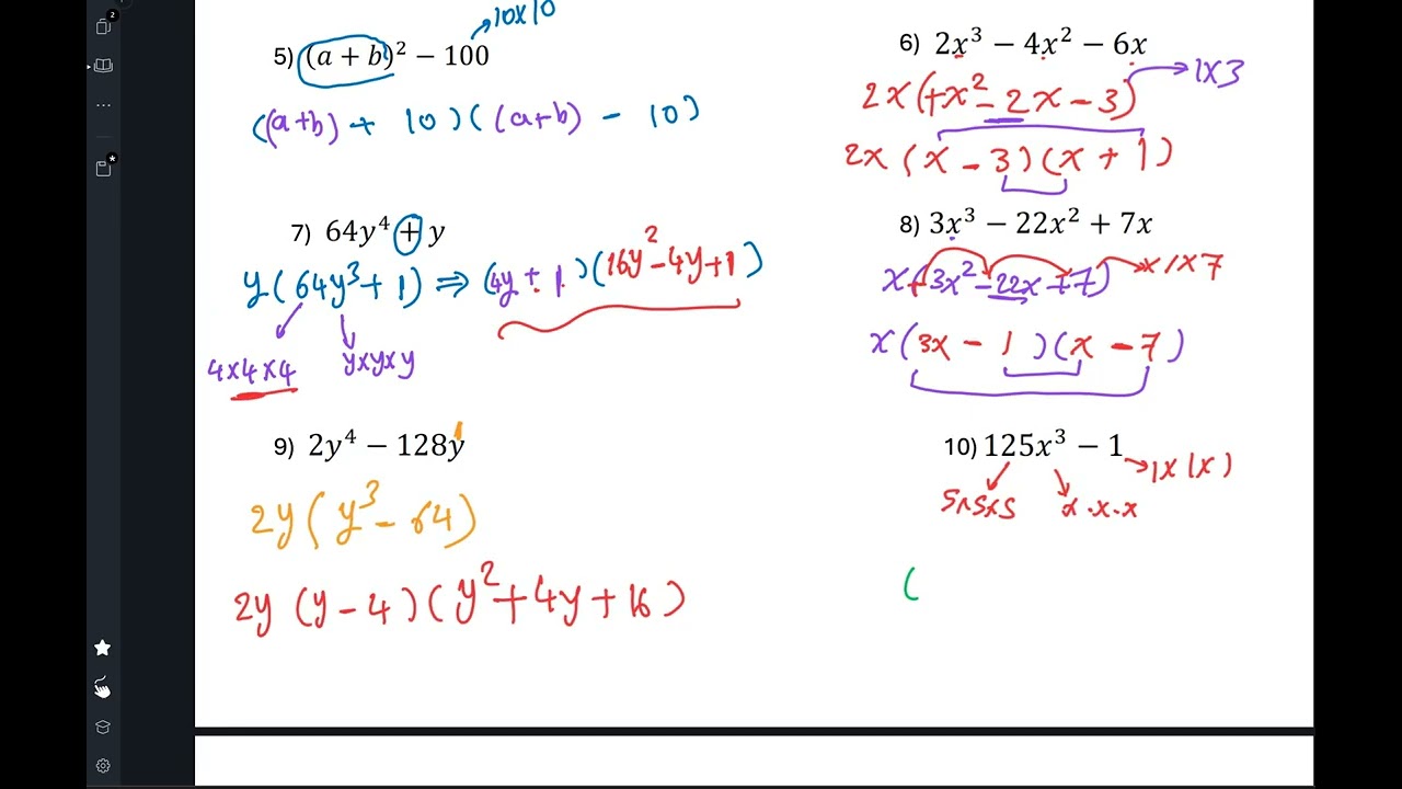 Factoring and Dividing polynomials