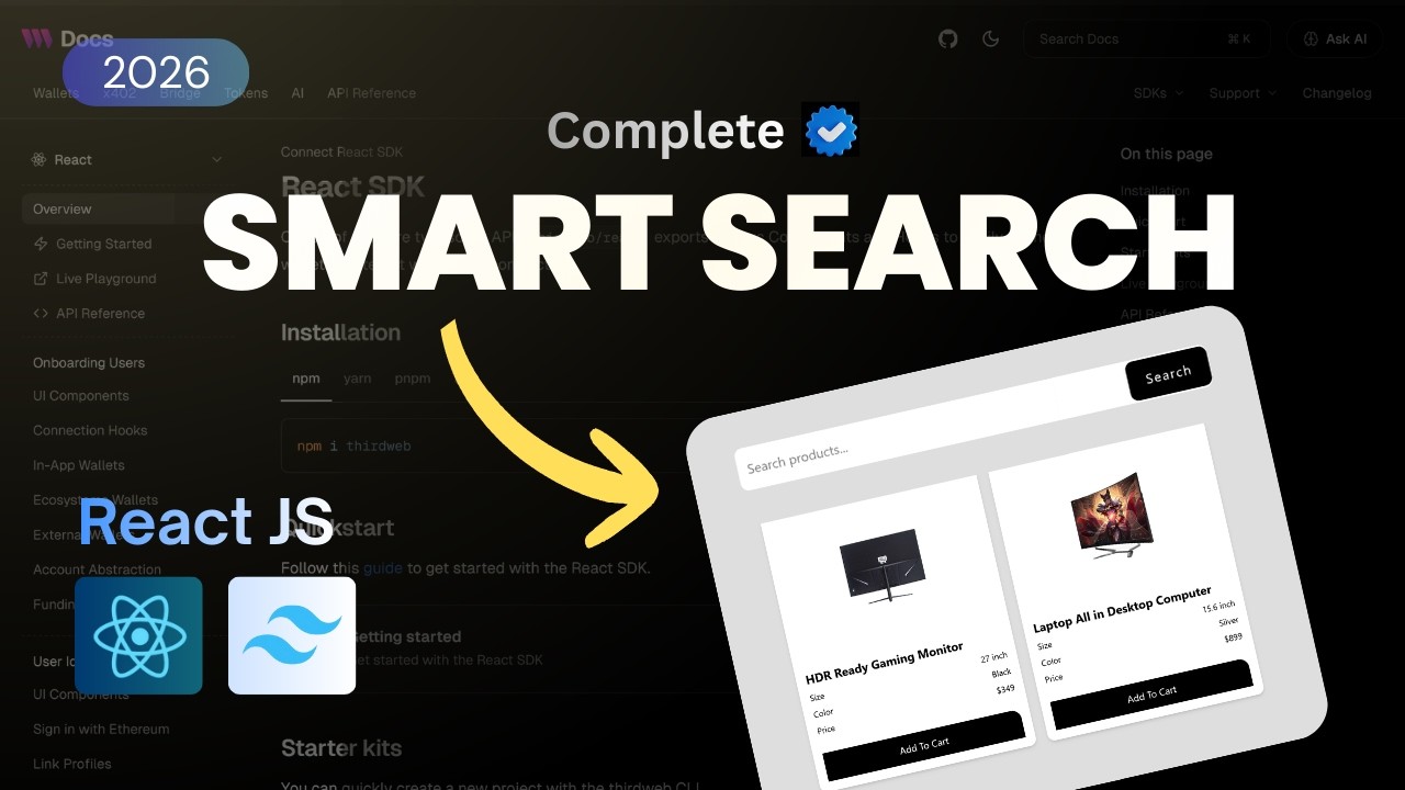 React JS Search Functionality Tutorial 2026 | Product Search with Auto-Suggest & Filter