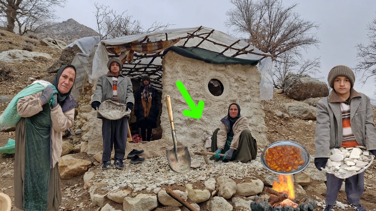 Hard life in the mountains🗻 | Homeless in a hut, trying to survive and cook in nature🌲🔥
