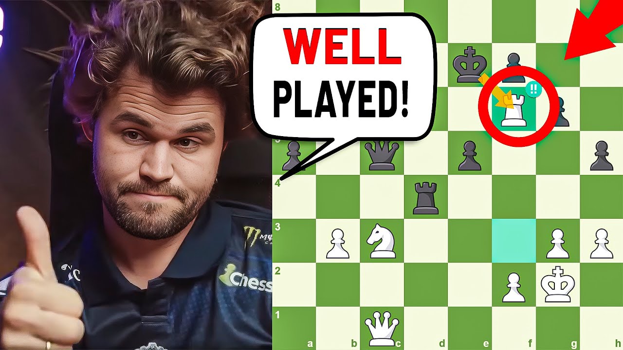 Magnus Carlsen Gives a Thumbs Up to a Brilliant Rook Sacrifice!