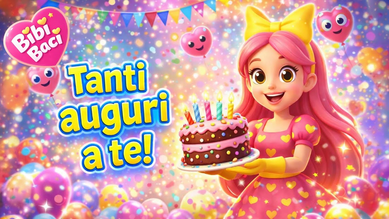 Tanti auguri a te! La canzone Buon compleanno - Bibi Baci-Canzoni per bambini - Scuole dell'infanzia