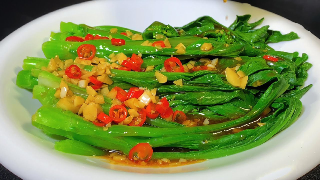 為什麼做的蒜蓉菜心那麼好吃，原來方法這麼簡單，又脆又嫩又好吃【一畫美食】#蒜蓉菜心 #菜心  #菜心做法