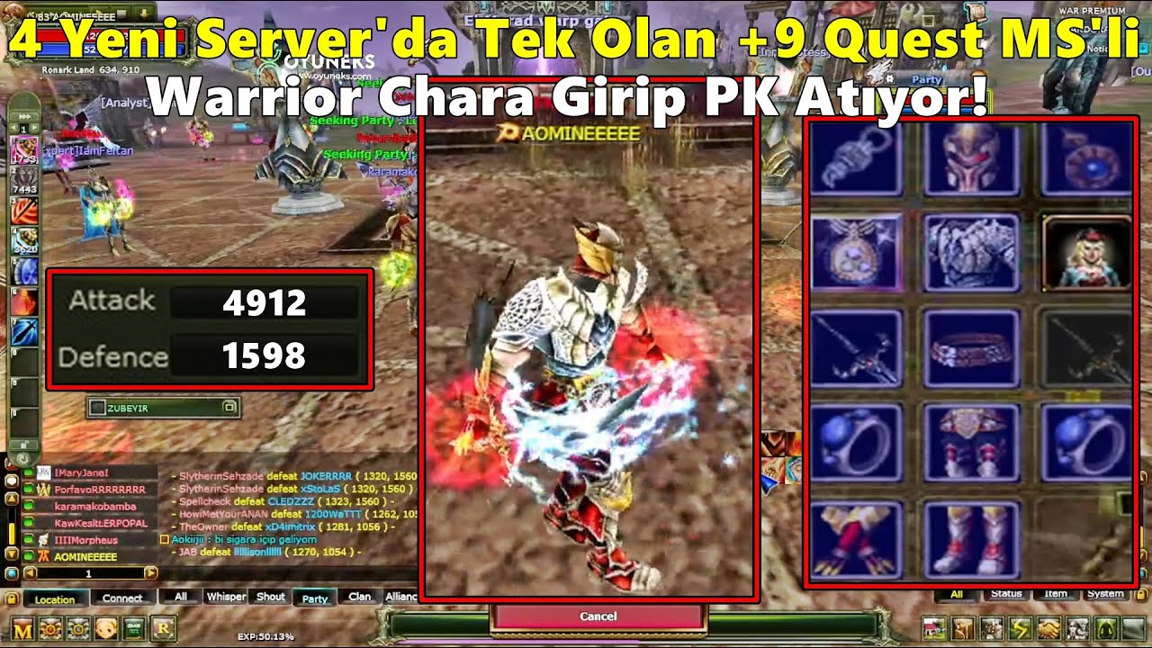 Gen&ccedil;Yetenek | 4 Yeni Server'da Tek Olan +9 Quest MS'li Warrior İle PK Atıyor! | Knight Online