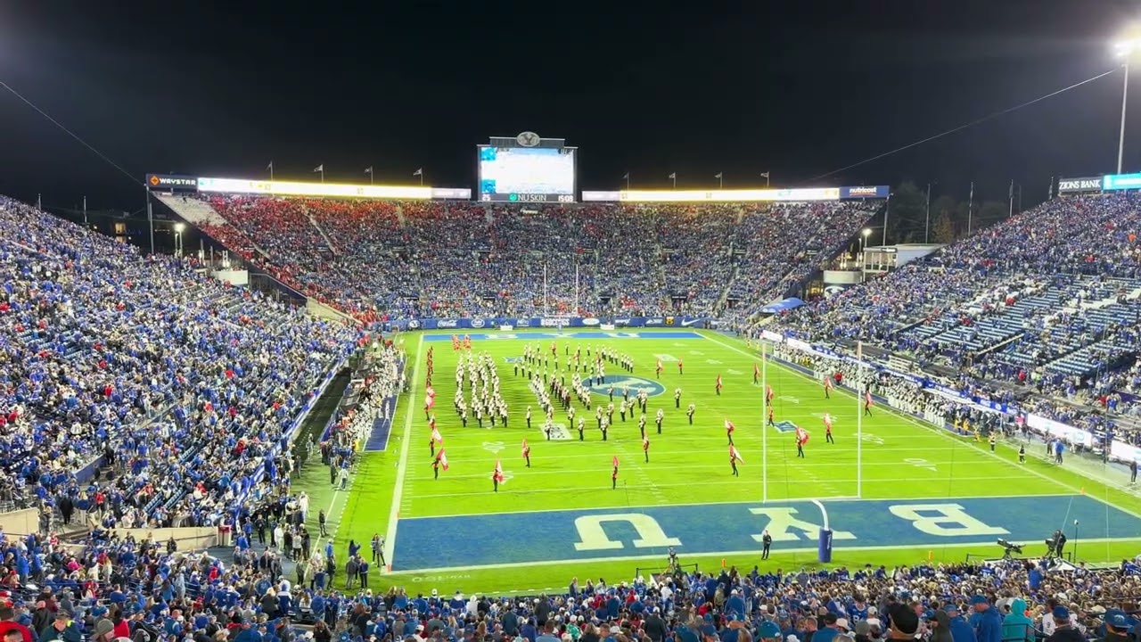 BYU Cougar Marching Band halftime performance with the Utah Utes Marching Band 