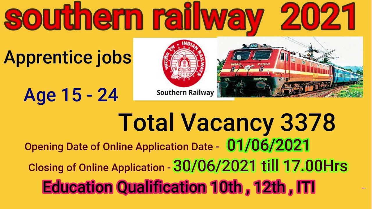 Southern Railway Apprentice Recruitment 2021 &ndash;Apply Online For 3378