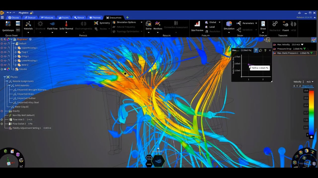 Computational Fluid Dynamics (CFD) in Ansys Discovery - Refine mode