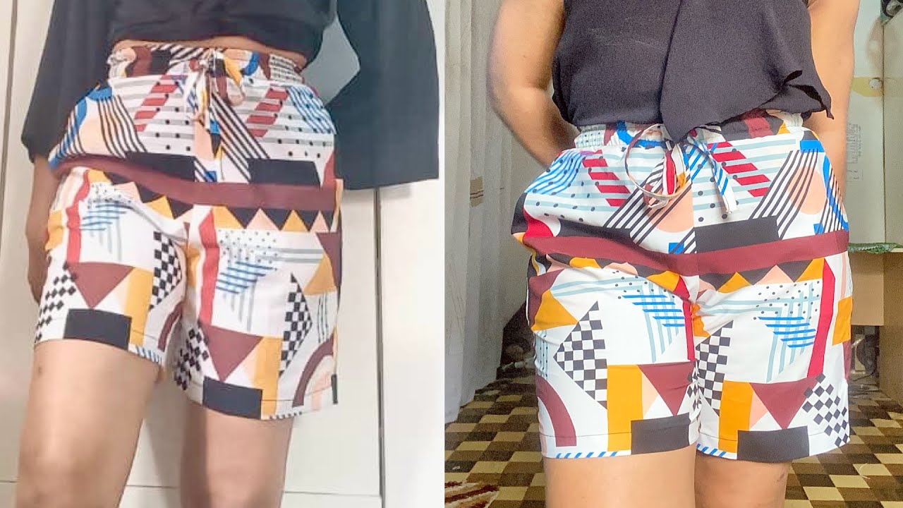 How to cut and sew a short with elastic waistband. #pants #trouser#beginnerfriendly 