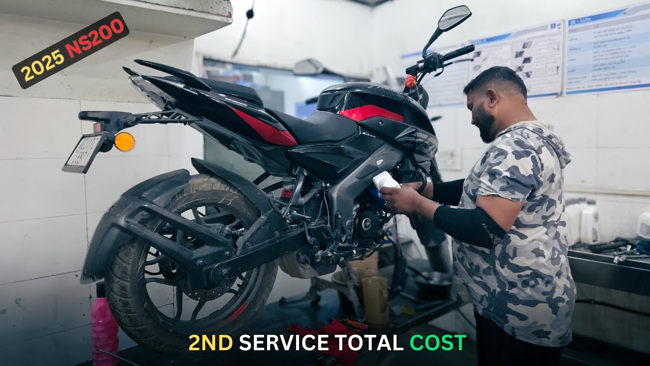 2025 New Bajaj Pulsar NS200 BS7 2nd Service Total Cost | Free Service