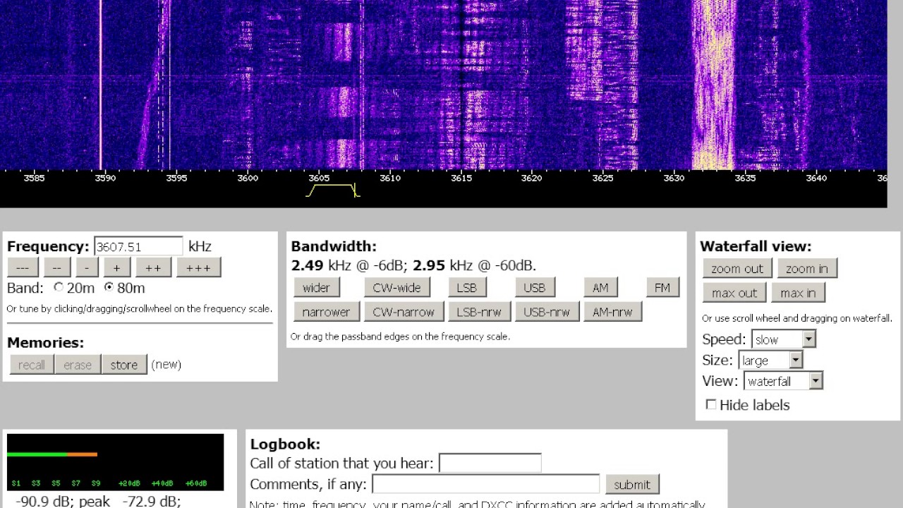 SSB трансивер ТСВ , пробный тест усилителя на 3-х Гу-50 на SDR приёмник