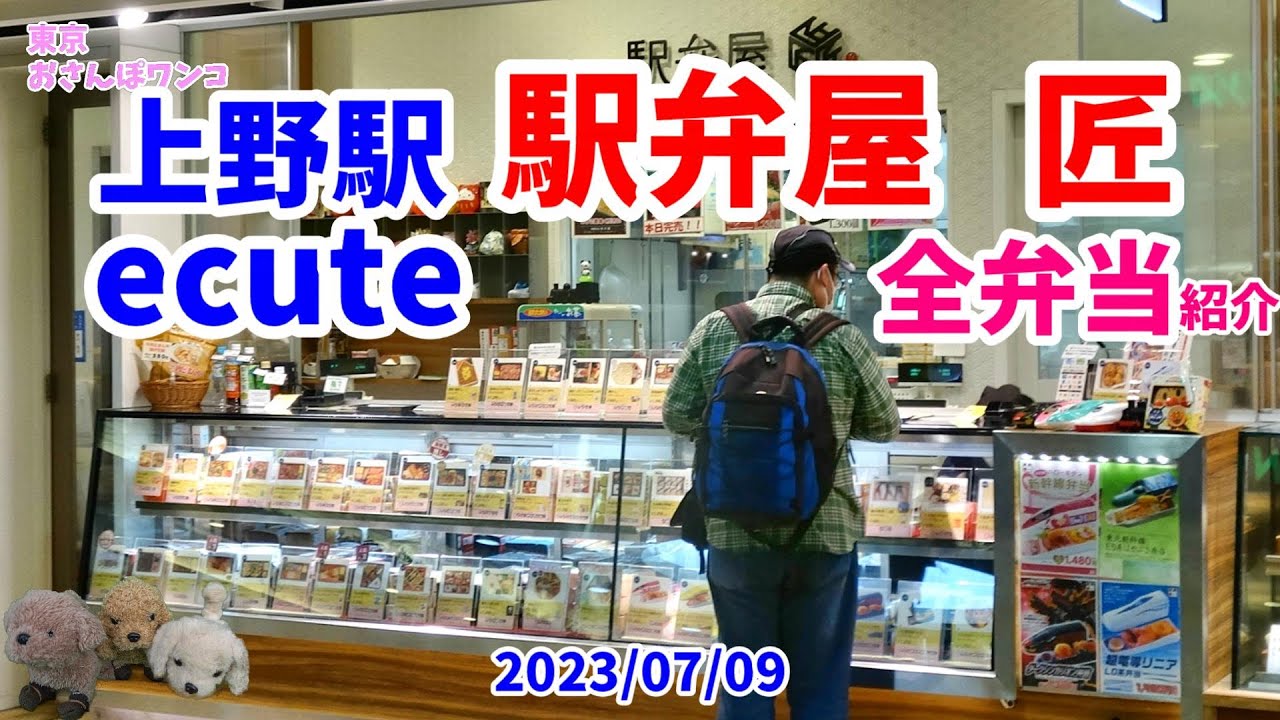 【上野駅駅弁】上野駅構内エキュートにある全国の人気駅弁を集めた駅弁屋匠が販売する全駅弁をわかりやすい静止画で紹介。