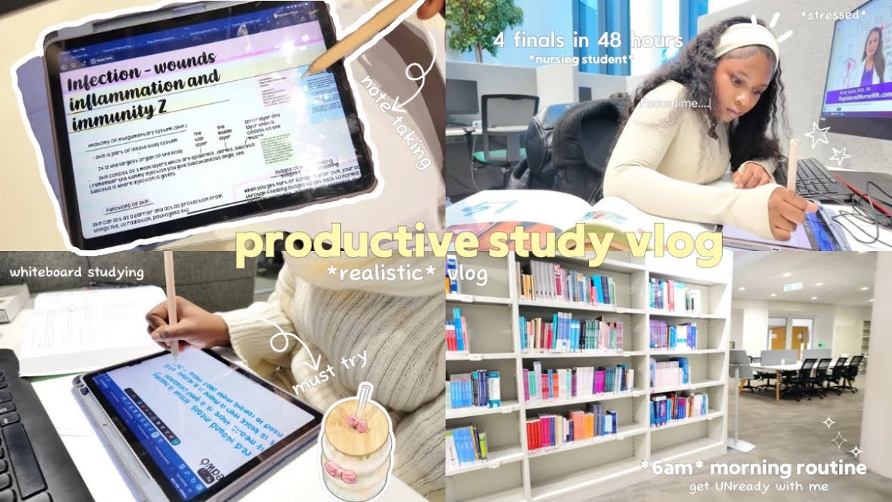 PRODUCTIVE STUDY VLOG | realistic 6am morning routine *nursing school* ipad note taking, time lapsed