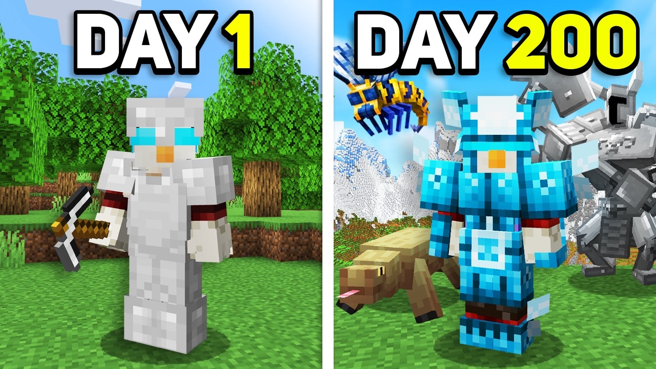 I Survived 200 Days in CRAZY CRAFT in Minecraft Hardcore!