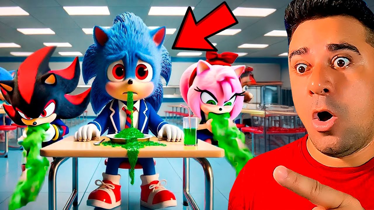 Reagindo AO BEBÊ SONIC, SHADOW e AMY ROSE QUE FICAM DOENTES NA ESCOLA!