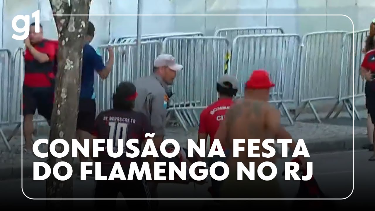 Festa da torcida do Flamengo é marcada por confusão no RJ