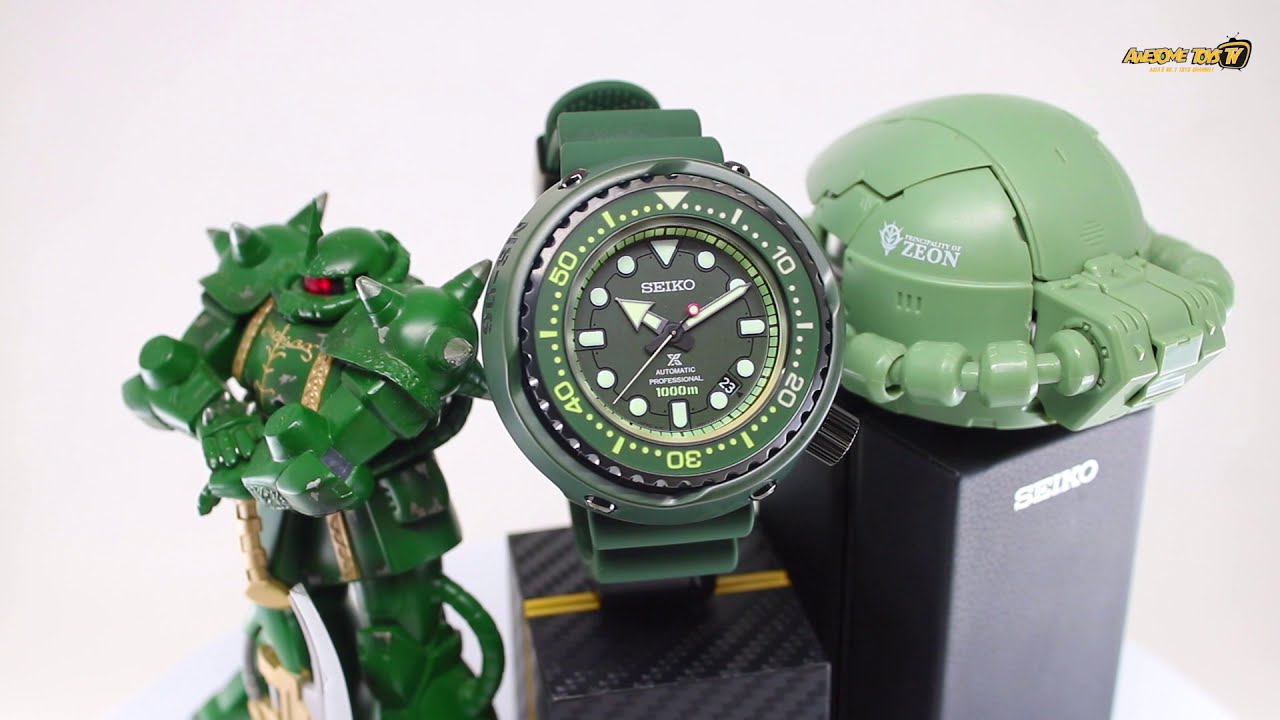 Gundam x Seiko Prospex Zaku II Marine Master Profesisonal Watch Review!