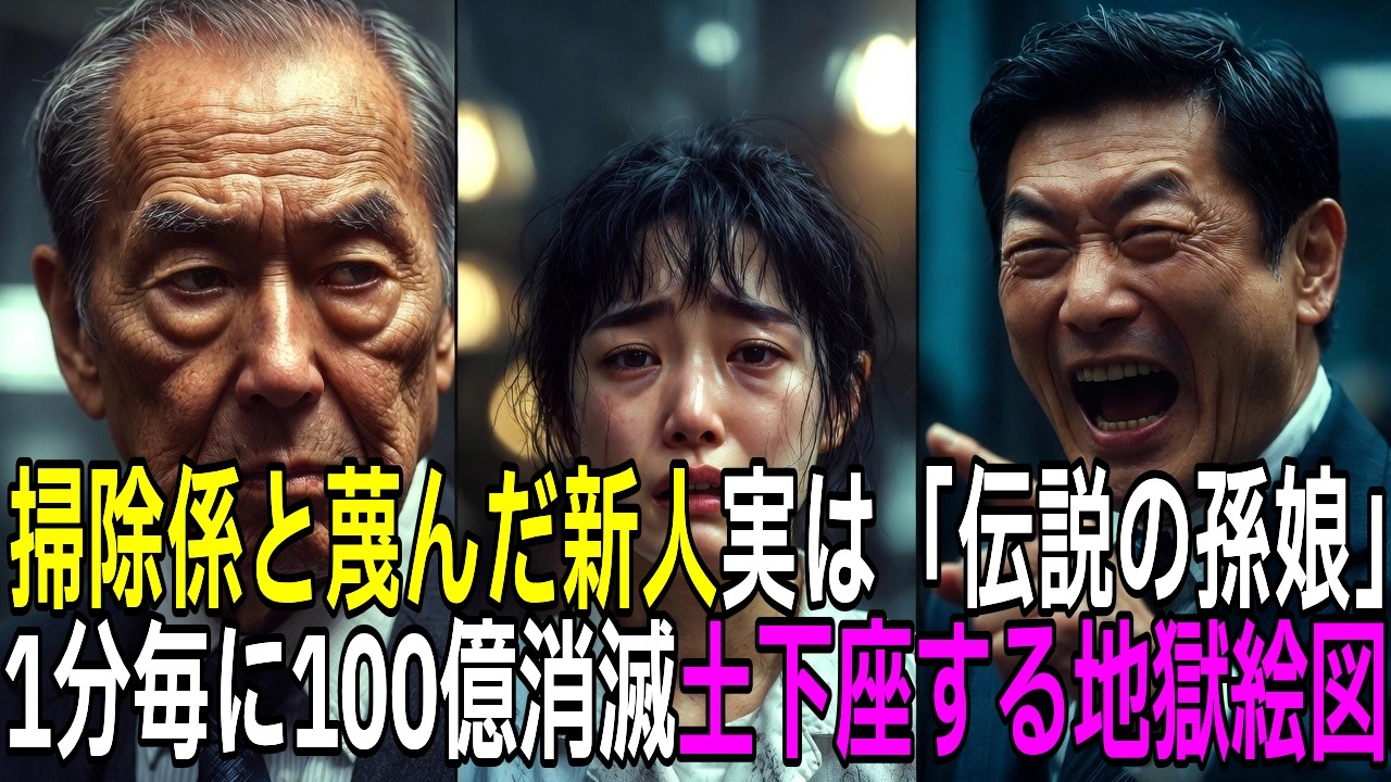 「底辺の掃除娘」と蔑んだ新人が、実は引退した会長の最愛の孫だった…裏切られた創業者の怒りに100億の損失が止まらない【感動する話】【朗読】