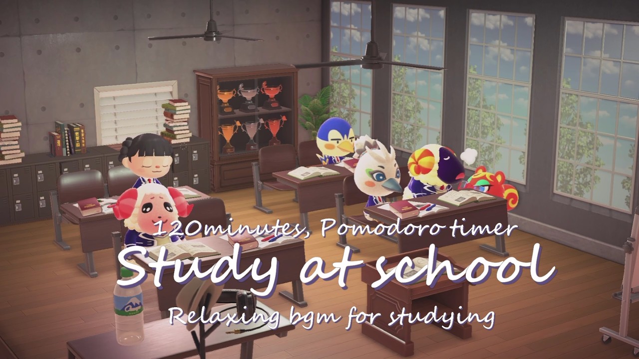 【あつ森 BGM】Study at school🏫📖 Pomodoro 4set  |  Study with me  |  一緒に勉強📝  勉強25分,休憩5分のタイマー付き⏰