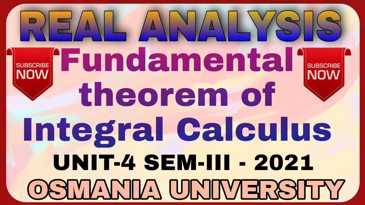 #fundamental theorem of Integral Calculus in Telugu || #Reimann Integration || Real Analysis