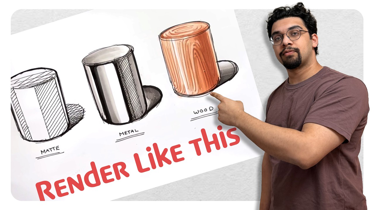 Rendering Matte and Shiny materials | Product Design Sketching Ep. 4