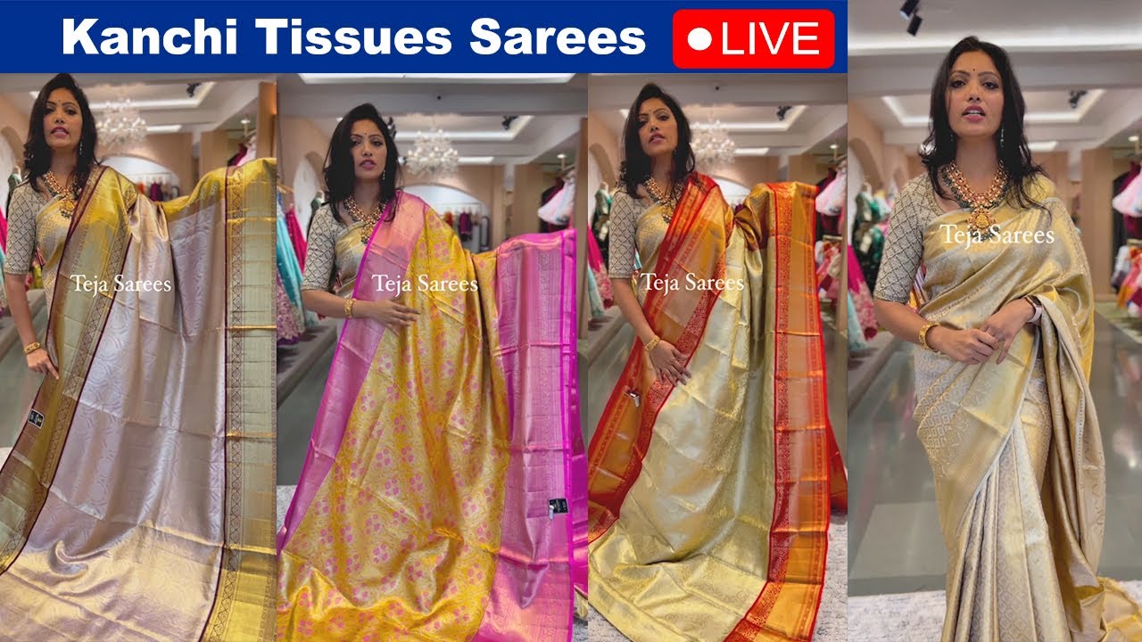 kanchi Tissues from Kanchipuram heirloom Teja Sarees #bridalsarees #kanchipattusaree@brideessentials
