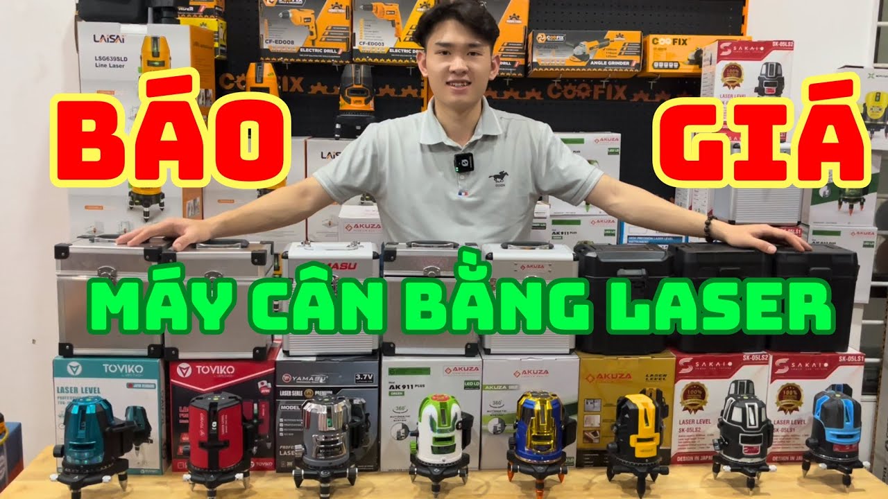 BÁO GIÁ MÁY CÂN BẰNG LASER 5 TIA BÓNG LED XANH SIÊU SÁNG