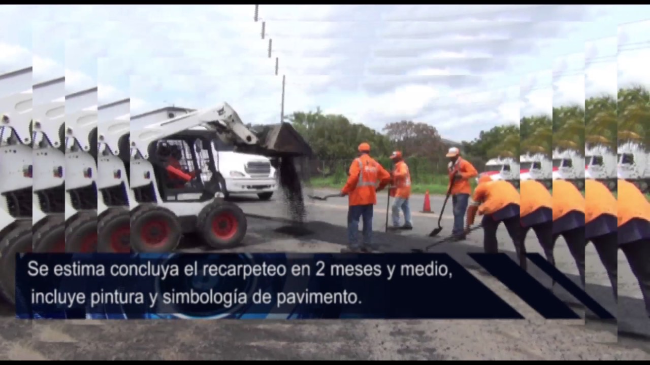 Recarpeteo y bacheo en carretera de la cuesta el plomo