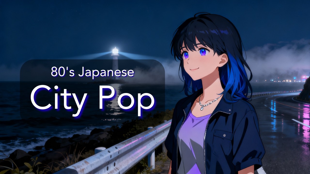 【80’s Japanese City Pop】灯台が照らす夜の海岸 | Night Drive Chill | 作業用BGM
