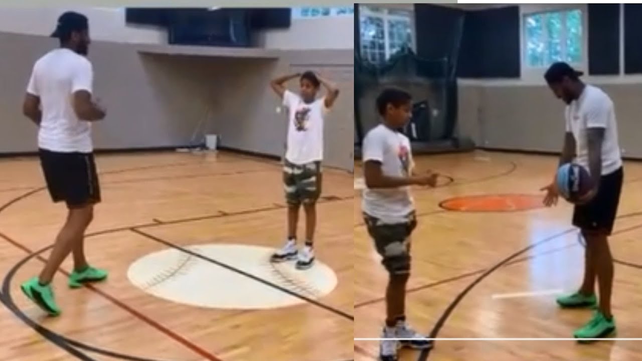 Carmelo Anthony Trains his Son, Kiyan, while under Quarantine