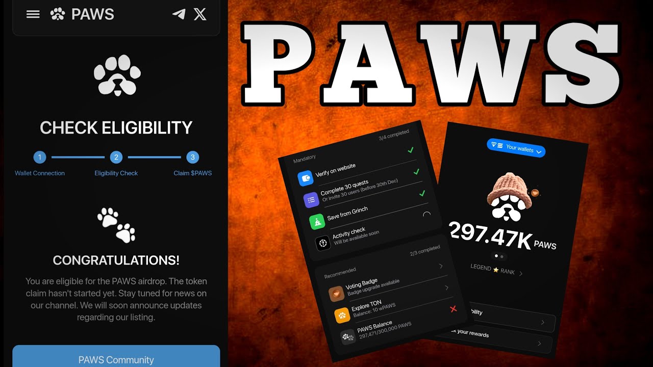 PAWS Token Claim Guide | Check Eligibility & Connect Wallet