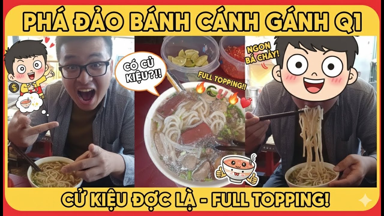 Tô Bánh Canh Bột Gạo Gánh Hàng Rong Quận 1 - FULL Topping Đầy Ụ | BI ƠI OFFICIAL