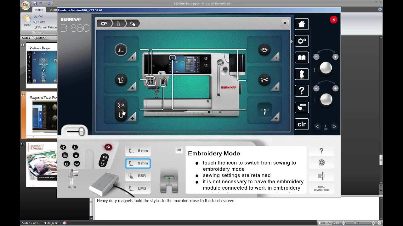 BERNINA 880 - Tool Tip - Navigation Tour