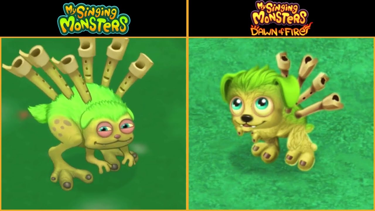 All Dawn of Fire Vs My Singing Monsters Redesign Comparisons
