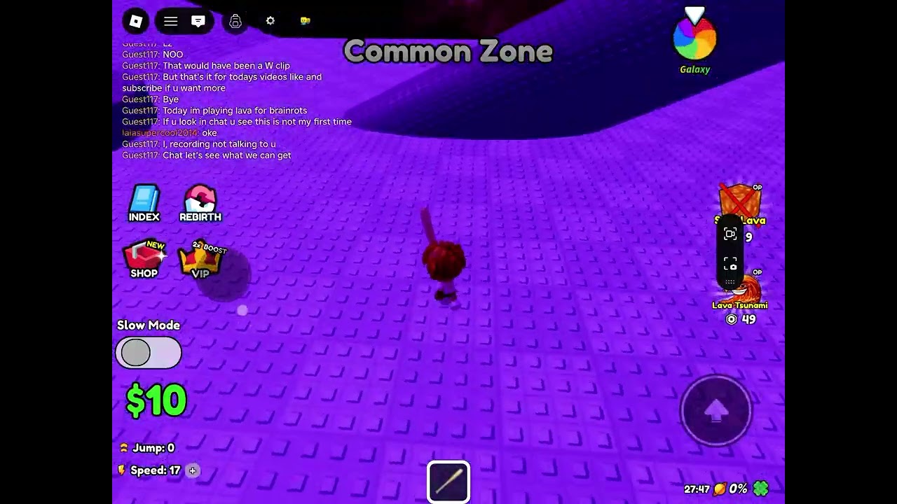 Playing lava for brainrots in Roblox