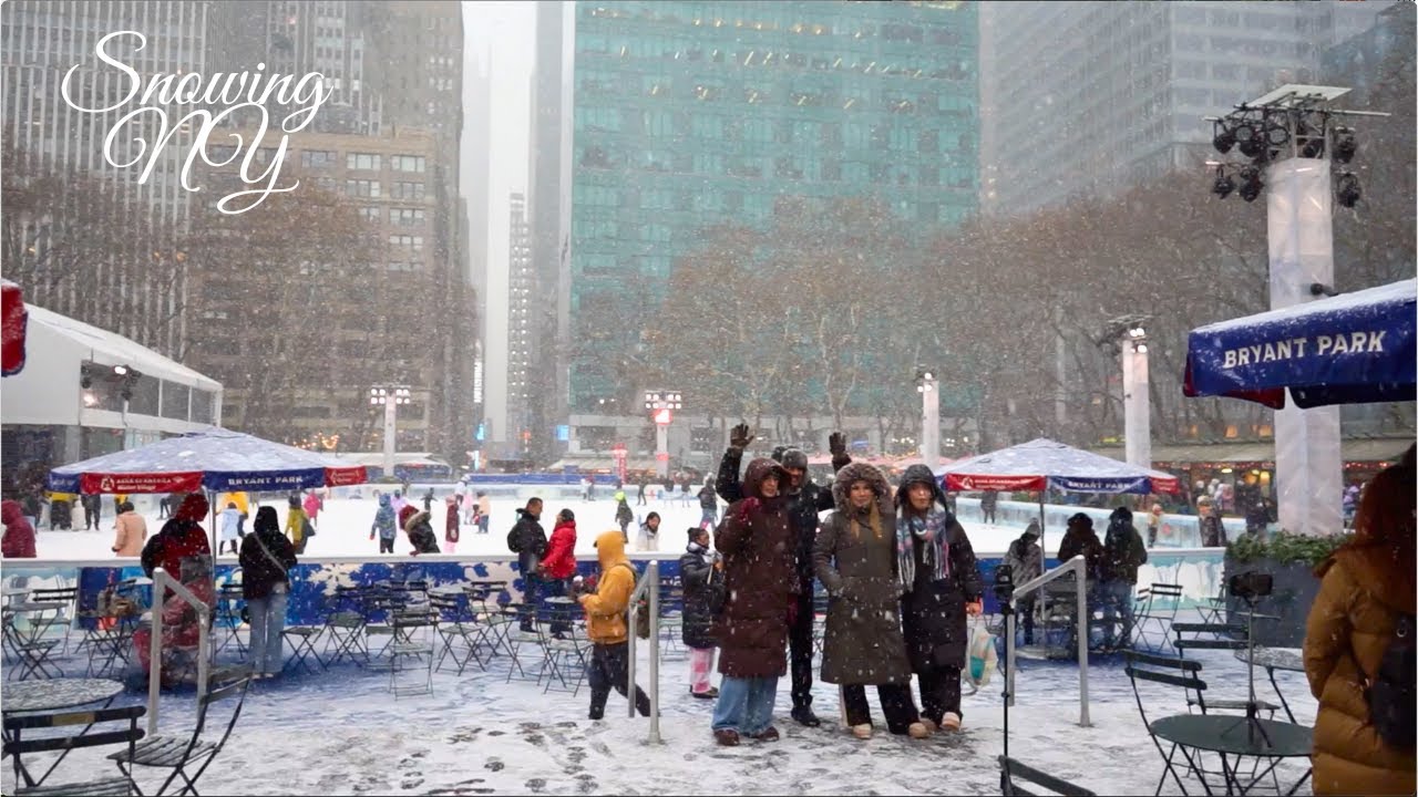 Snowing Ice Skating Bryant Park New York Public Library Grand Central NY 2026