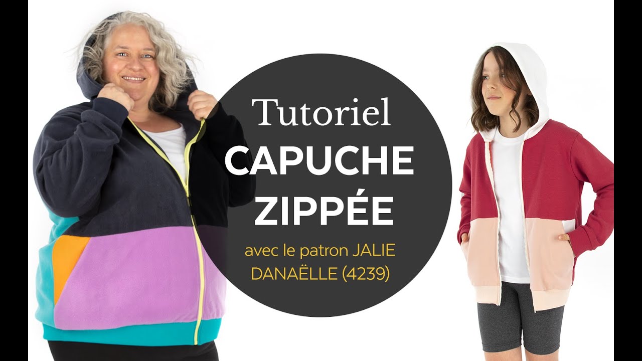 Comment coudre une capuche zippée (Jalie patron 4239 Danaëlle)