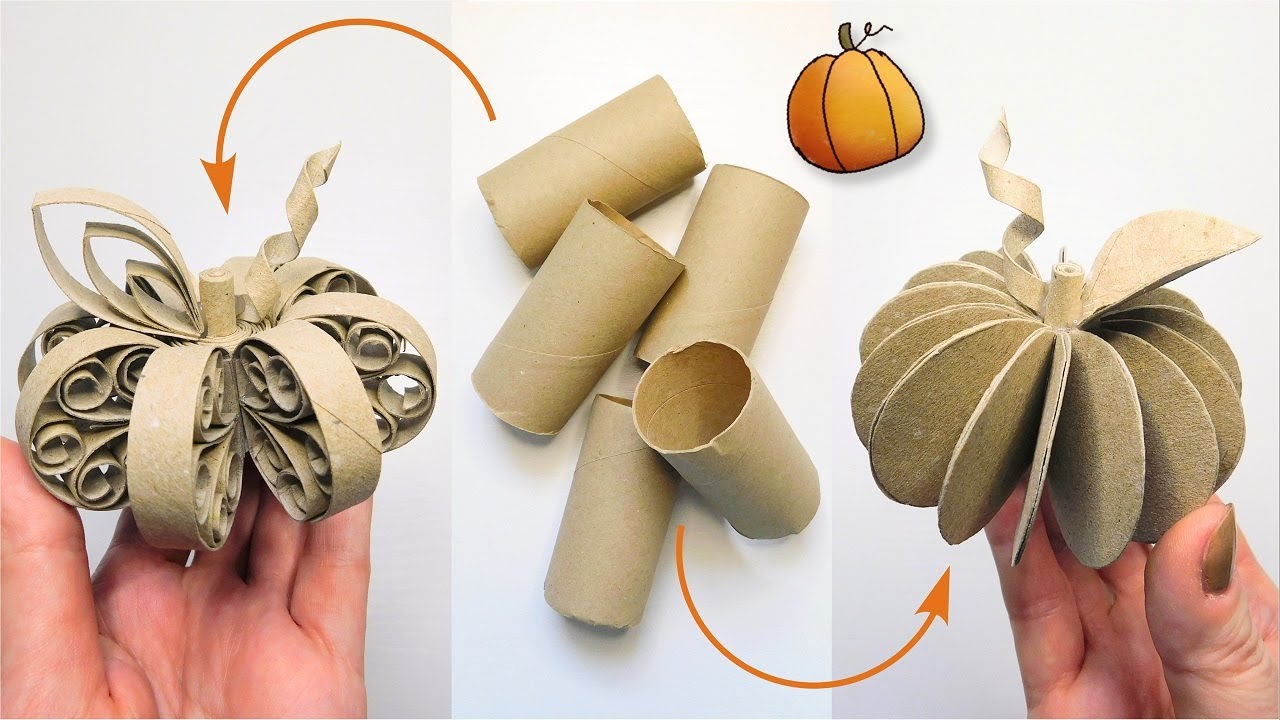 2 Amazing Toilet Paper Roll Craft Ideas 🧡 Easy Pumpkin DIY Tutorial 🧡 Cheap Handmade Home Decor