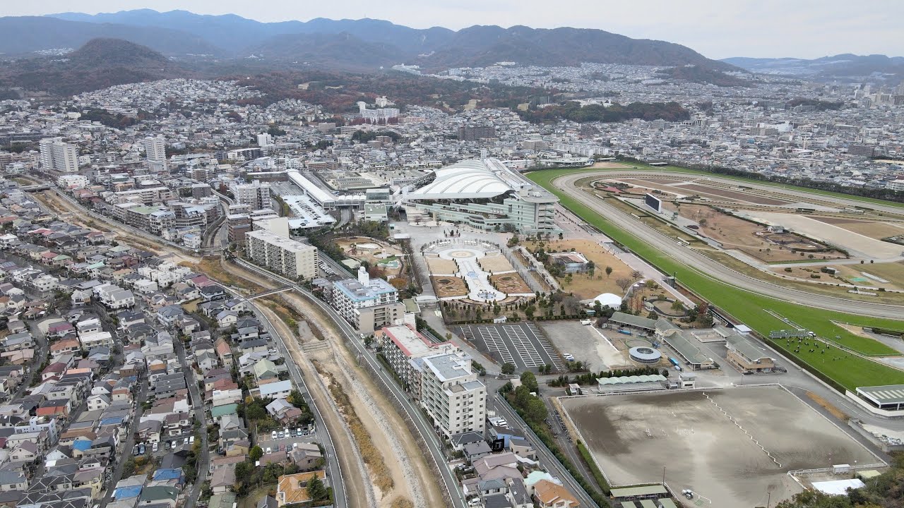 空中散歩69＊仁川×阪神競馬場　兵庫県宝塚市西宮市＊Ni River×Hanshin Racecourse  Takarazuka and Nishinomiya Hyogo Japan
