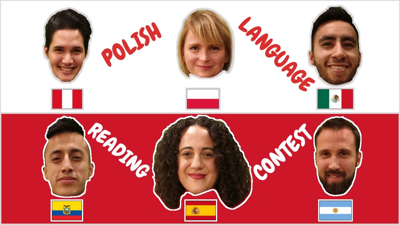 Polish language reading contest with Latinos and Spanish girl
