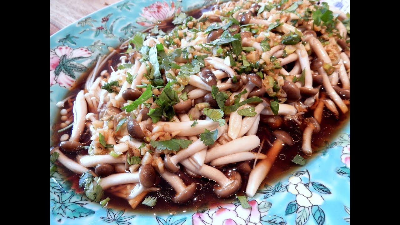 S3Ep06-Enoki & Shimeji Mushrooms with a Garlic & Scallion Soy Sauce
