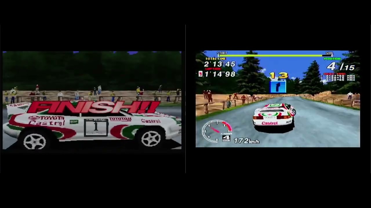 Sega Rally 95 Sega Saturn vs Playstation 2 Version Original Hardware 