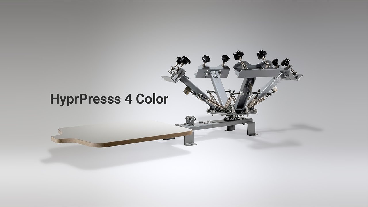 Siebdruckmaschine HyprPress 4 Color f&uuml;r mehrfarbige Siebdrucke
