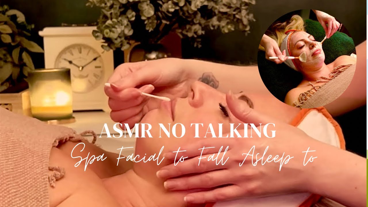 ASMR Spa Facial for Relaxation and Sleep | No Talking Video with Facial Roller and Scalp Massage..