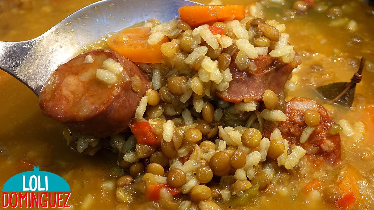 GUISO DE LENTEJAS CON ARROZ, UNA RECETA  SALUDABLE Y DELICIOSA - Loli Domínguez - Comida - Recetas