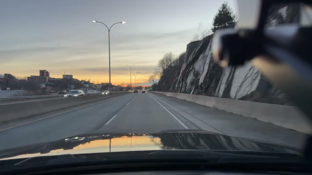Driving out of Saint John on way home.